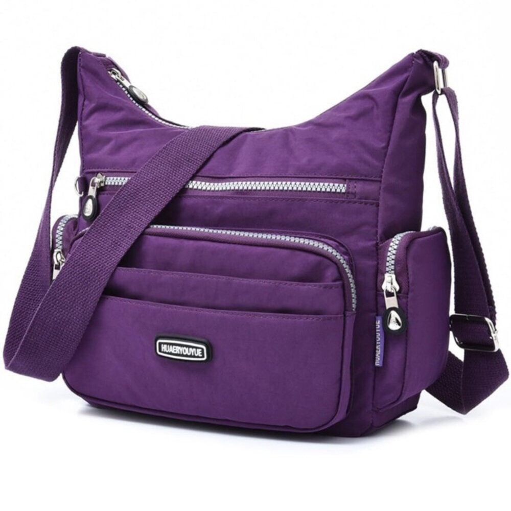 New purple Crossbody Bag with RFID Purses Multi Pocket Shoulder Bag Waterproof